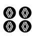 Stickers 4X CENTRE DE ROUE RENAULT Diam. 65mm
