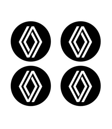 Stickers 4X CENTRE DE ROUE RENAULT Diam. 65mm
