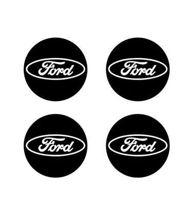 Stickers 4X CENTRE DE ROUE FORD Diam. 54mm