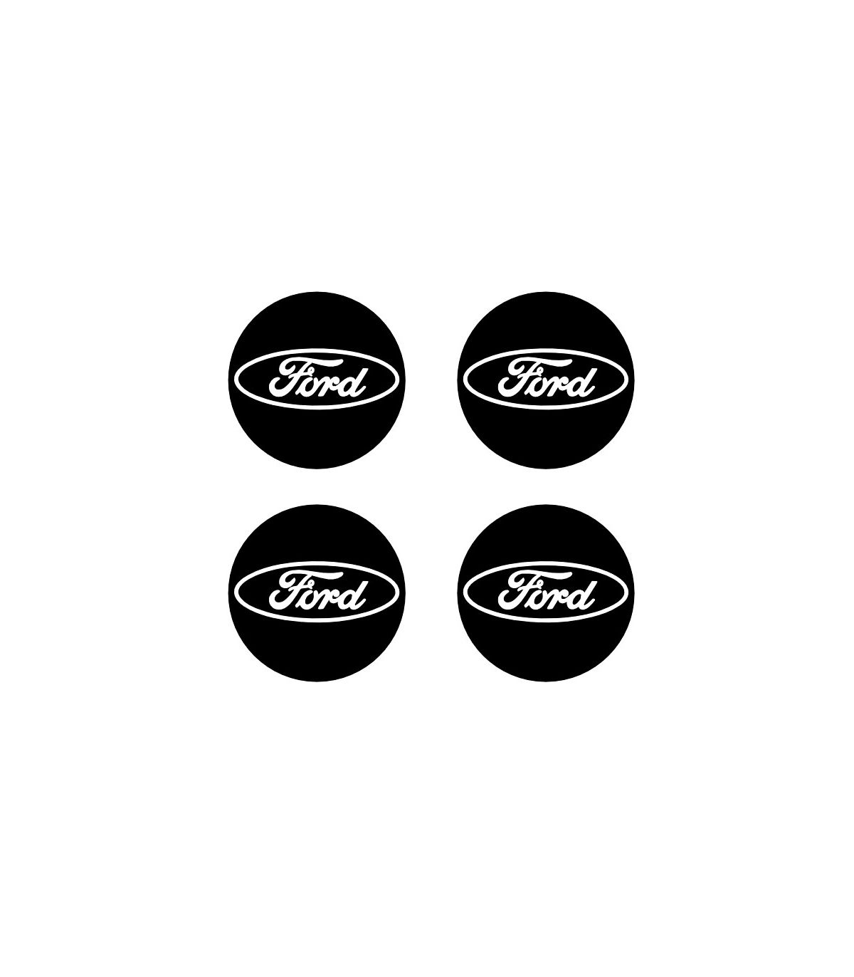 Stickers 4X CENTRE DE ROUE FORD Diam. 54mm
