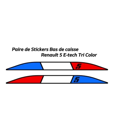 Paire de Stickers Bas de Caisse Renault 5 E-tech