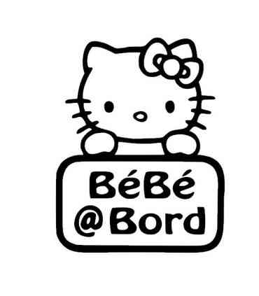 Stickers BÉBÉ A BORD KITTY AROBASE 