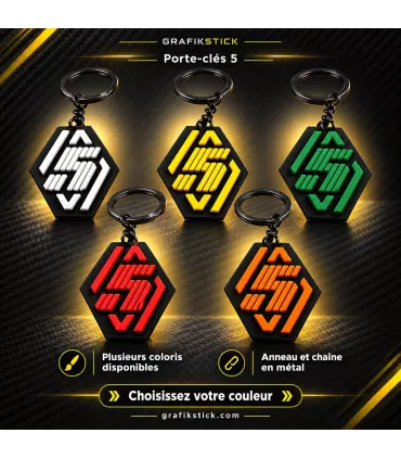 Porte clés Renault 5 / R5 - Motif en relief 3D