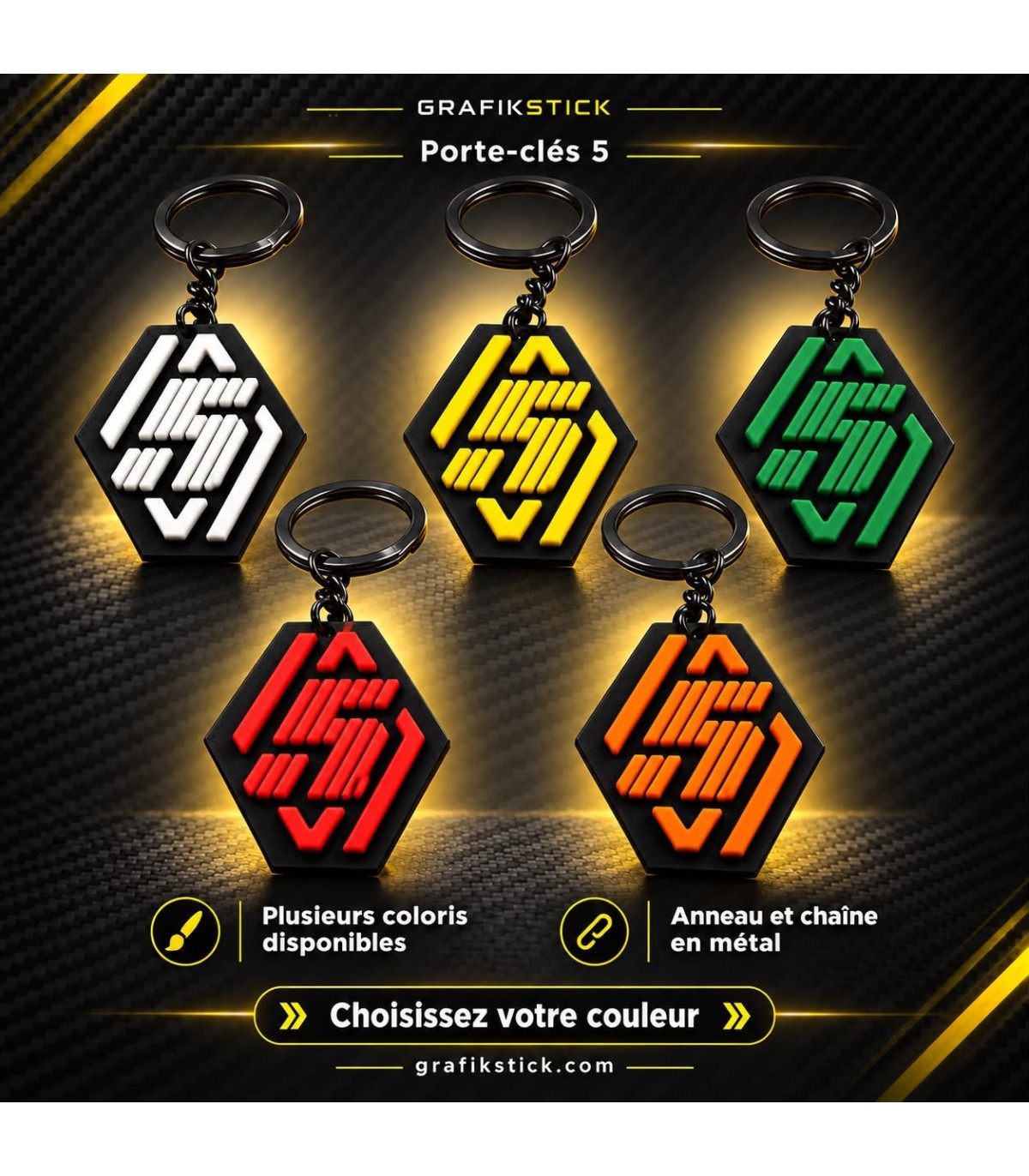 Porte clés Renault 5 / R5 - Motif en relief 3D