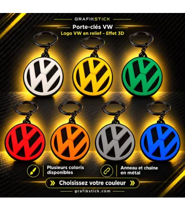 Porte clés VW - Motif en relief 3D