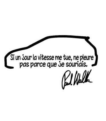 Stickers PAUL WALKER FORD FIESTA