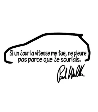 Stickers PAUL WALKER FORD FIESTA