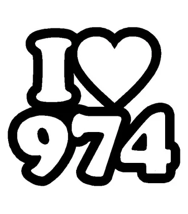 Stickers I LOVE 974 RÉUNION 