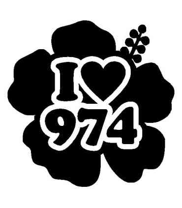 Stickers I LOVE 974 RÉUNION 2