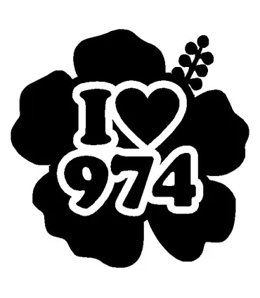 Stickers I LOVE 974 RÉUNION 2