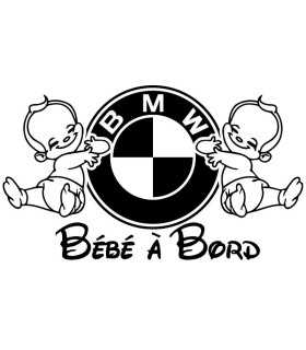 Stickers BÉBÉ A BORD BMW  JUMEAUX
