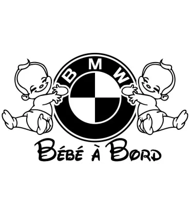 Stickers BÉBÉ A BORD BMW  JUMEAUX