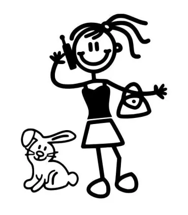 Stickers FAMILLY FILLE + LAPIN